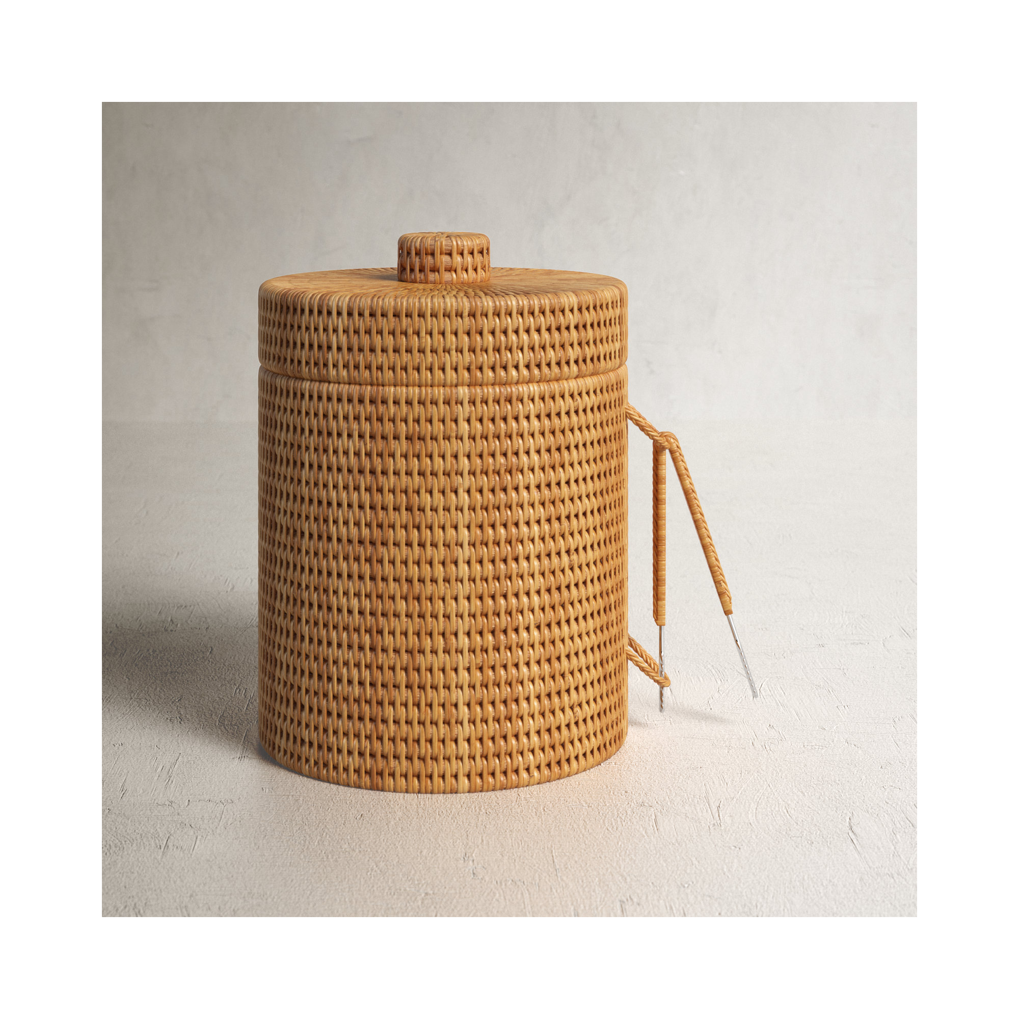 Wynwood Ice Bucket, 9" H x 9" W x 9" D, Honey Brown