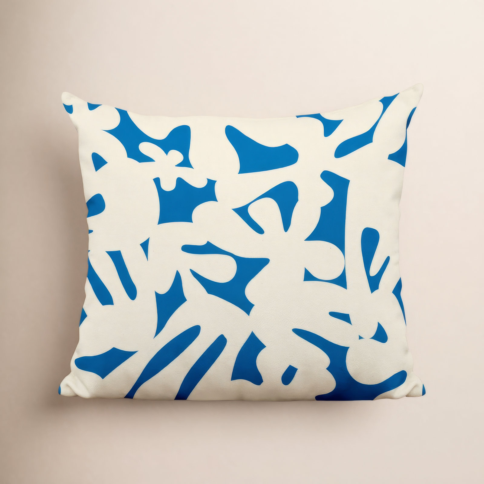 Lara Indoor/Outdoor Throw Pillow, 17" x 17", Turquoise/Off White