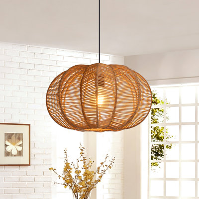 Unique Rattan Woven Pendant Light for Kitchen Island