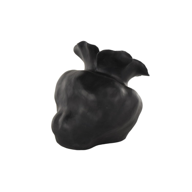 Acosta Ceramic Floral Inspired Abstract Vase, Black