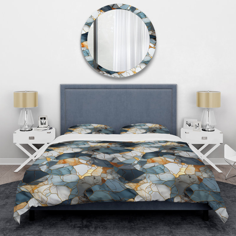 Urban Oasis Marble Pattern Marble Duvet Cover, Twin Duvet Cover + 1 Standard Sham