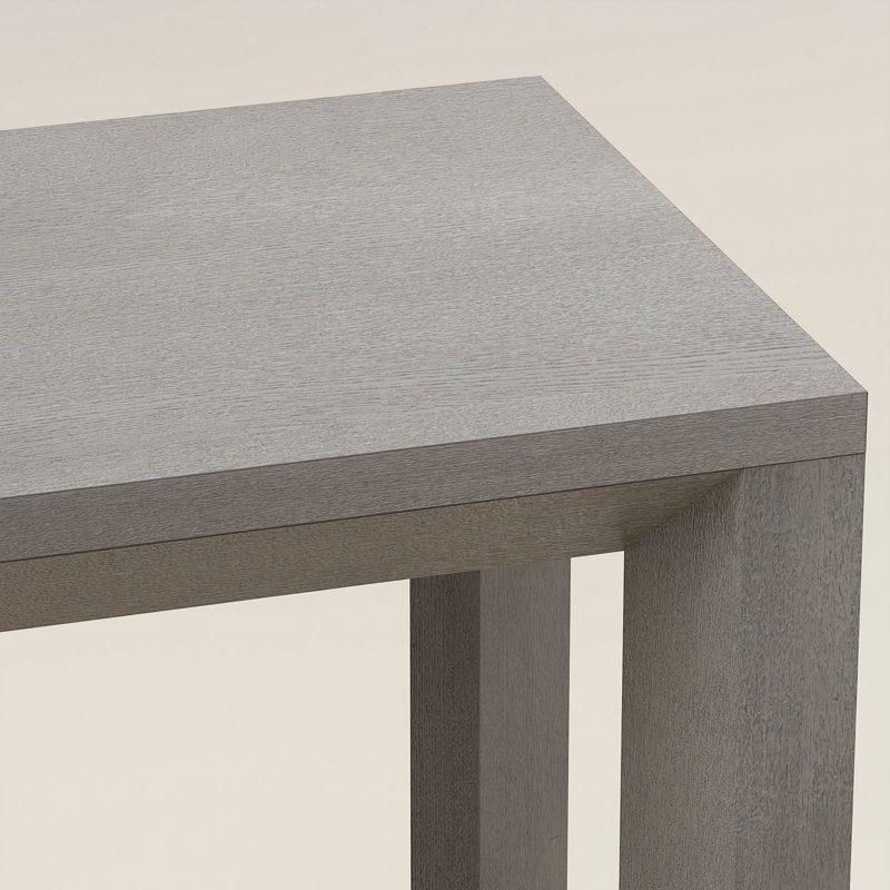 60" Rectangular Solid Wood Veneer Console Table, Gray