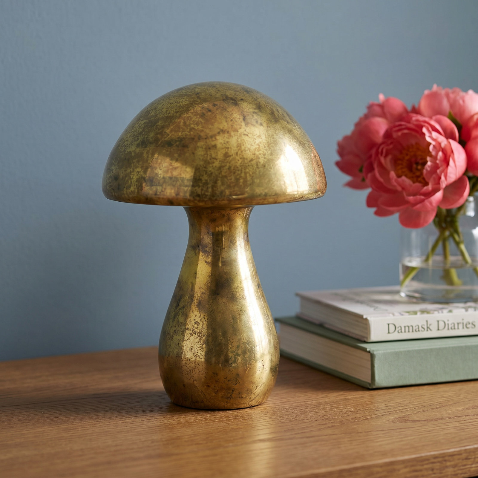 2-Piece Glass Mushroom Sculpture
