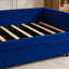 Lit de jour rembourré avec lit gigogne, structure de lit en bois robuste, conception de grille de diamant moderne, pour chambre à coucher, chambre d'amis (bleu marine)-586016620