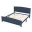 Lit plateforme très grand en bois massif avec lattes de soutien, structure solide, aucun sommier requis, bleu-5135410