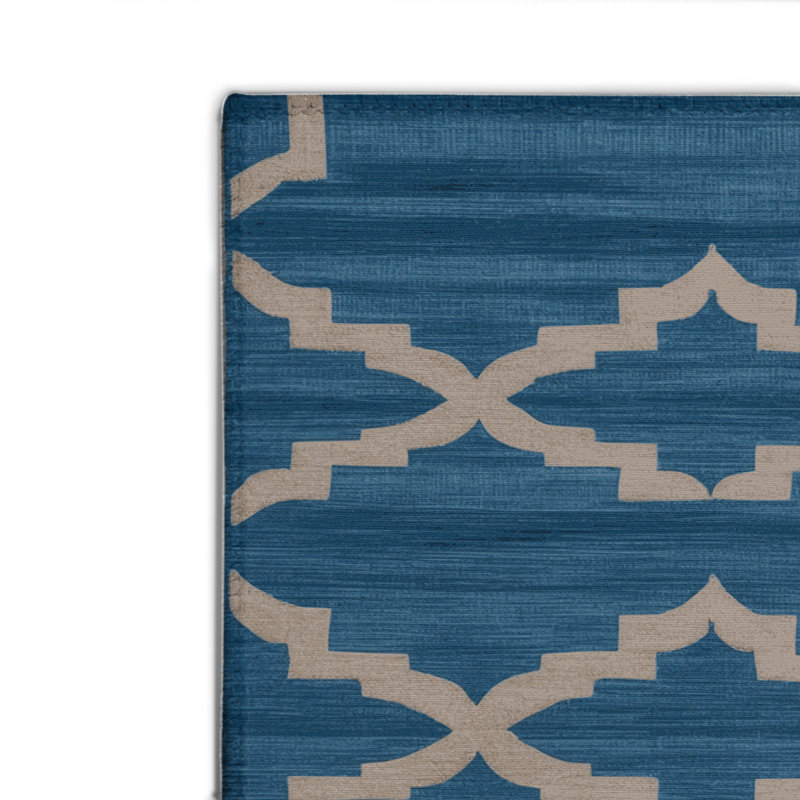 Tapis bleu intérieur et extérieur Trellis, Rectangulaire 2 pi x 3 pi