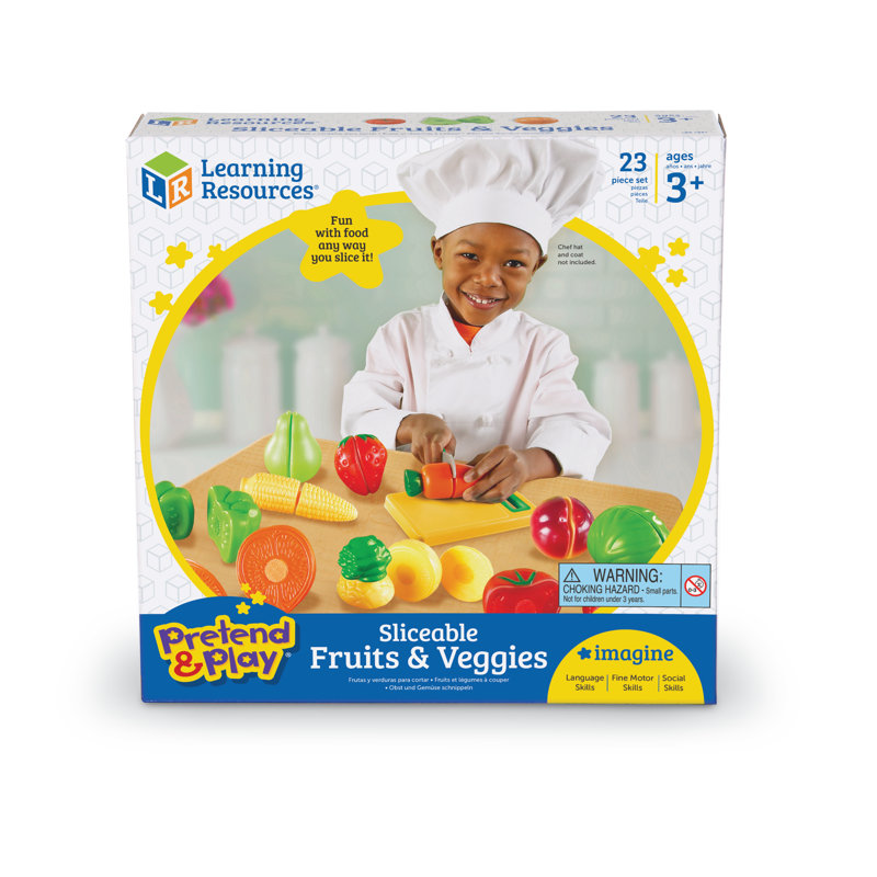 Ensemble 23 pièces de fruits et légumes à couper Pretend and Play