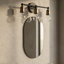 Applique murale de salle de bain à 3 lumières avec miroir mural noir et or