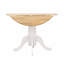 Table de salle à manger ronde naturelle brun et blanc avec abattant