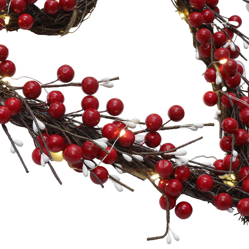 Faux Lighted 35cm Wreath