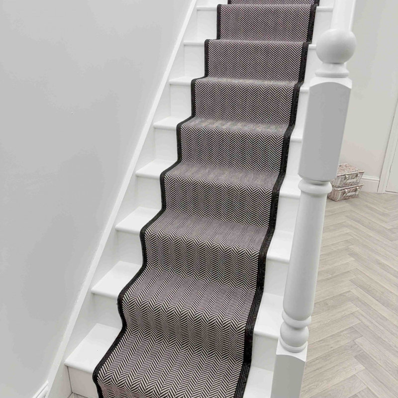 Stair Runner Geometric Flatweave Area Rug, Runner 60 x 570 cm