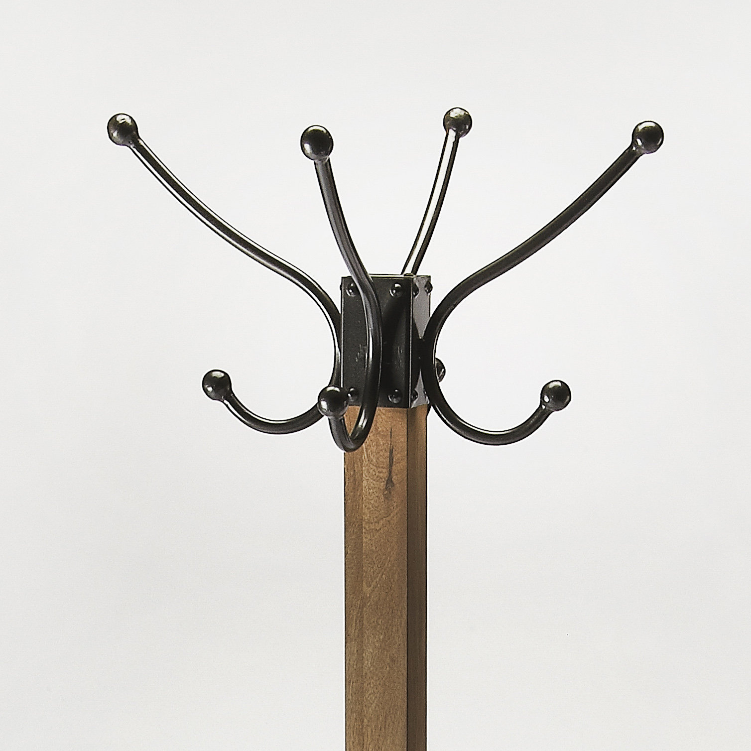 Donan 8-Hook Freestanding Coat Rack, Medium Brown/Gray
