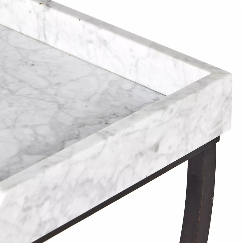 Six Beers 43'' W Console Table, White, Brown