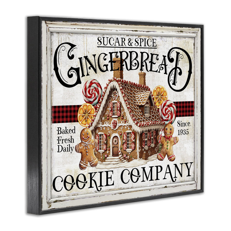 «Gingerbread Vintage», estampe numérique par Creatif Belle, Giclée encadrée noir minuit, H 11 po x l 14 po