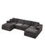 Canapé modulaire rembourré modulaire en chenille désossée à compression, sans assemblage-397175998-397175999