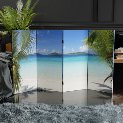 Kight Beach Vacation Canvas Room Divider