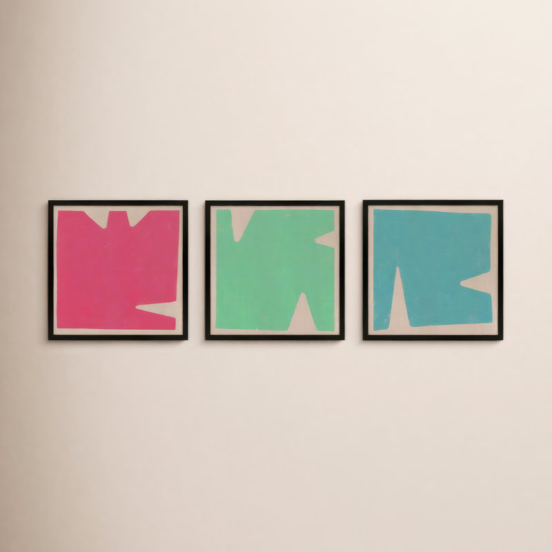 Sculpted Pastel Set by Romina Gadler, Black Paper Framed, 16" H x 16" W