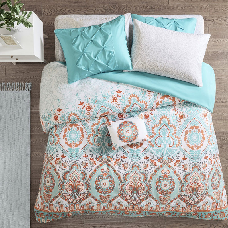 Bedding With Comforter And Sheet - Appealing Element Sheets Lively Pattern, Twin Comforter + 6 Additional Pieces