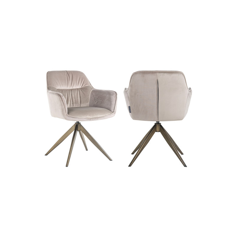 Aline Swivel Armchair, Brown 100% Polyester