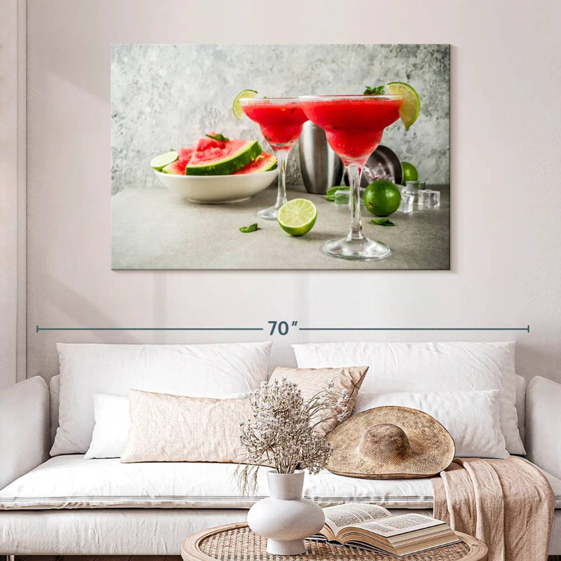 Margarita Brampt melon d'eau cocktails, H 8 po x l 12 po