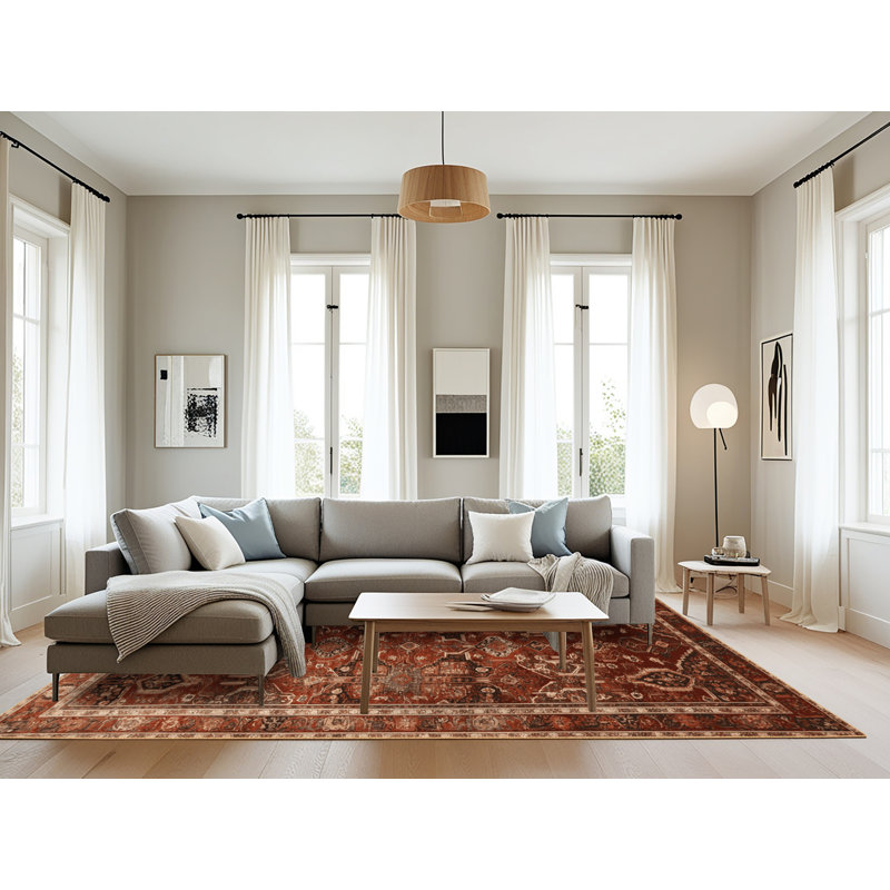 Tapis brun lavable à la machine, Rectangulaire 8 pi x 10 pi