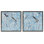 Ensemble de 2 toiles flottantes Menthe Serenity Birds over Blue, design par Melissa Wang
