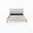 Beige Low Profile Upholstered Platform Bed with Wingback Headboard-2130484571