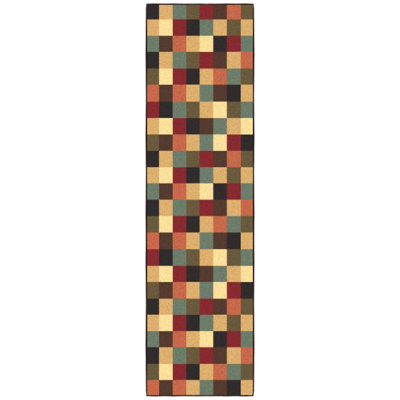 Non-Slip Checkered Area Rug For Living Room, Hallway Runner, Entryway Rug