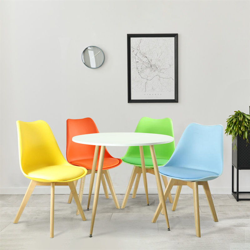 Cassian 4 - Person Dining Set, Multicolour, White