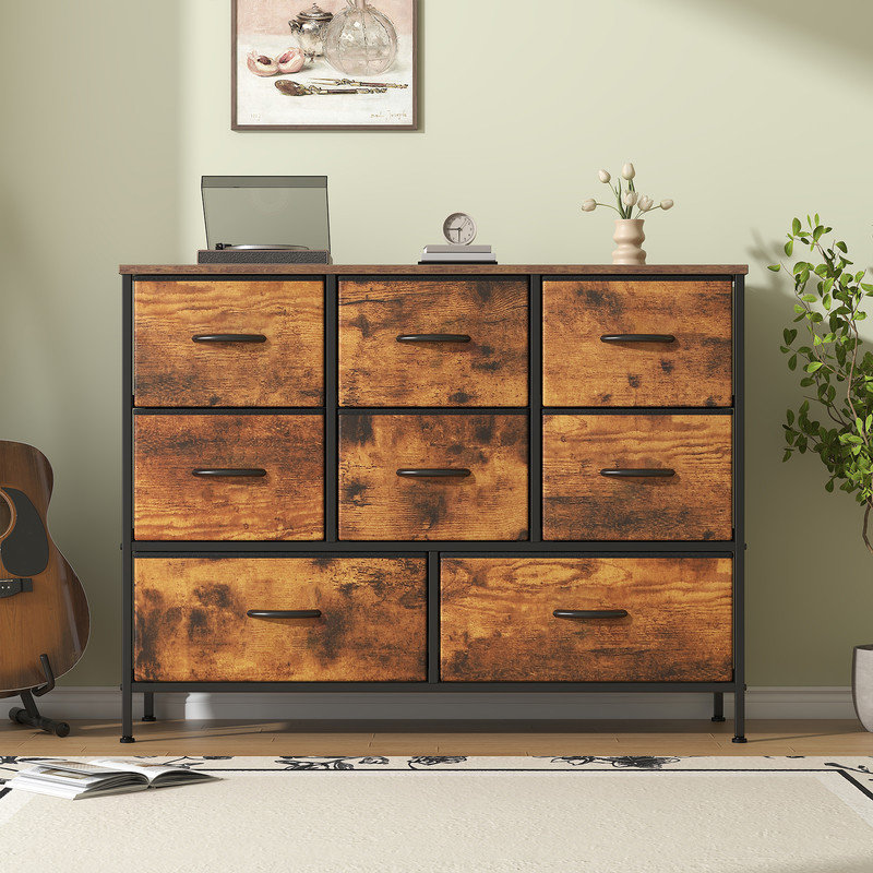 100cm W 8 - Drawer Chest of Drawers, Oak Brown