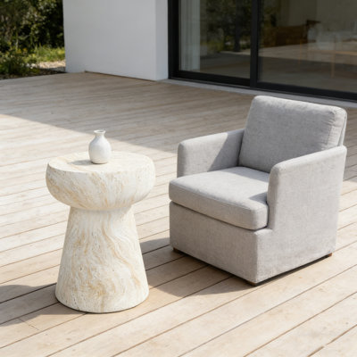 Table d'appoint en béton à piédestal moderne Modern