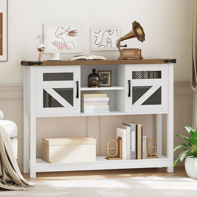 43.3" Farmhouse Console Table with Storage