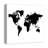 'Black Silhouette World Map' Wrapped Canvas Graphic Art Print on Canvas