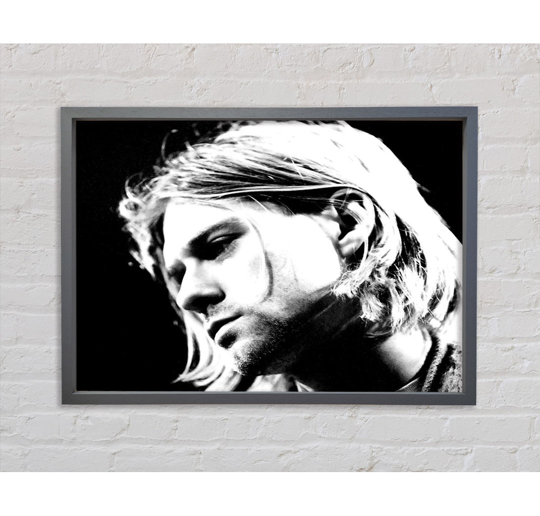 Kurt Cobain Gesicht - Einzelner Bilderrahmen Kunstdrucke auf Leinwand