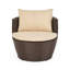 Ensemble de conversation d'extérieur en aluminium brun et beige 3 pièces Pe, 26,82 po Profondeur, largeur, hauteur de 23,36 po, disposition des sièges de 40,25 lb