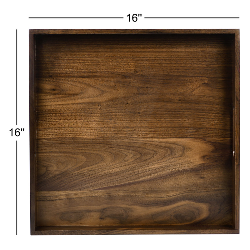 Glantz Square Solid Wood Serving Tray, 2" H x 16" W x 16" D