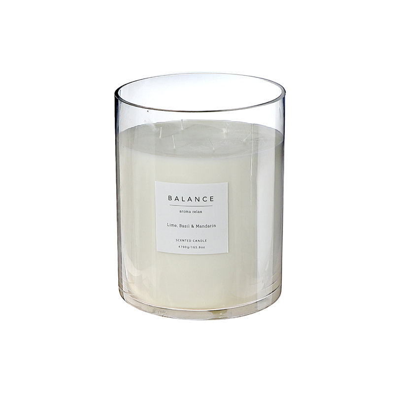 Bougie en verre 4 lumières sans parfum, Pot de 165,8 oz