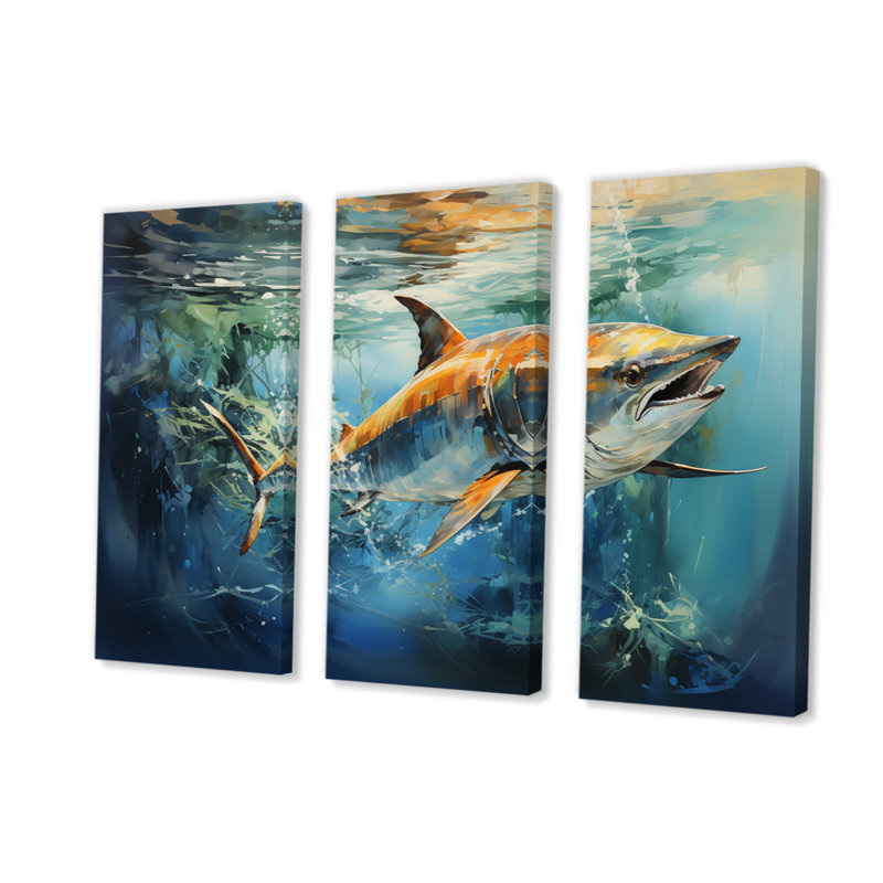 " Fishing Majestic Marlins IV " 3 - Pieces, 40" H x 60" W x 1" D