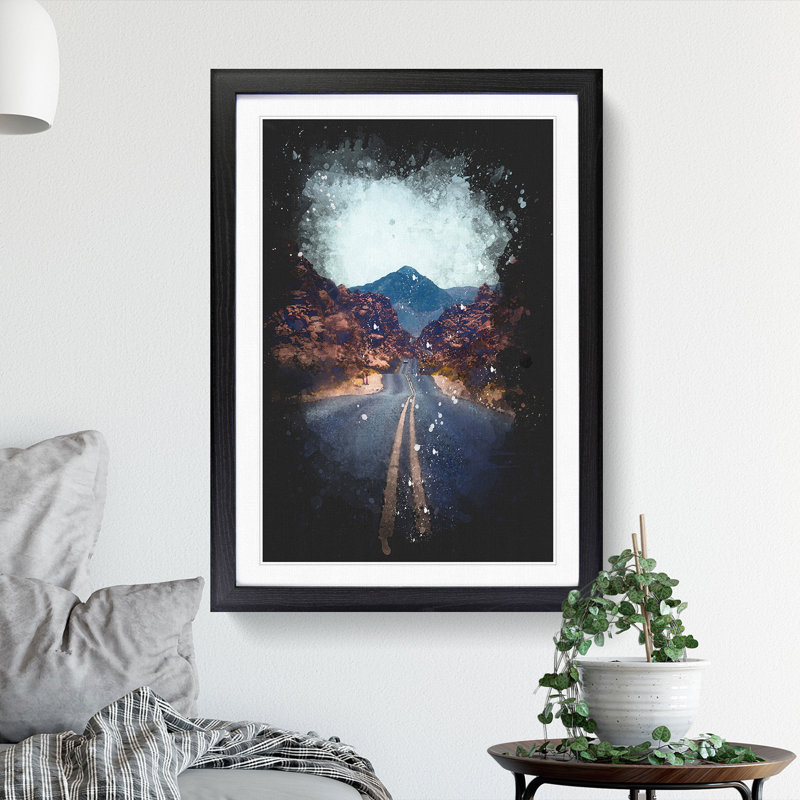 Road to the Valley of Fire - Picture Frame Graphic Art Print, 33cm H x 24cm W x 2cm D, Black Framed
