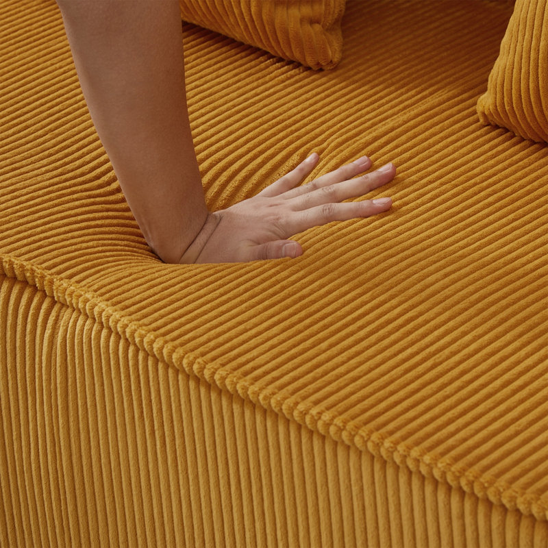 Chaise longue rembourrée avec 4 coussins, Orange