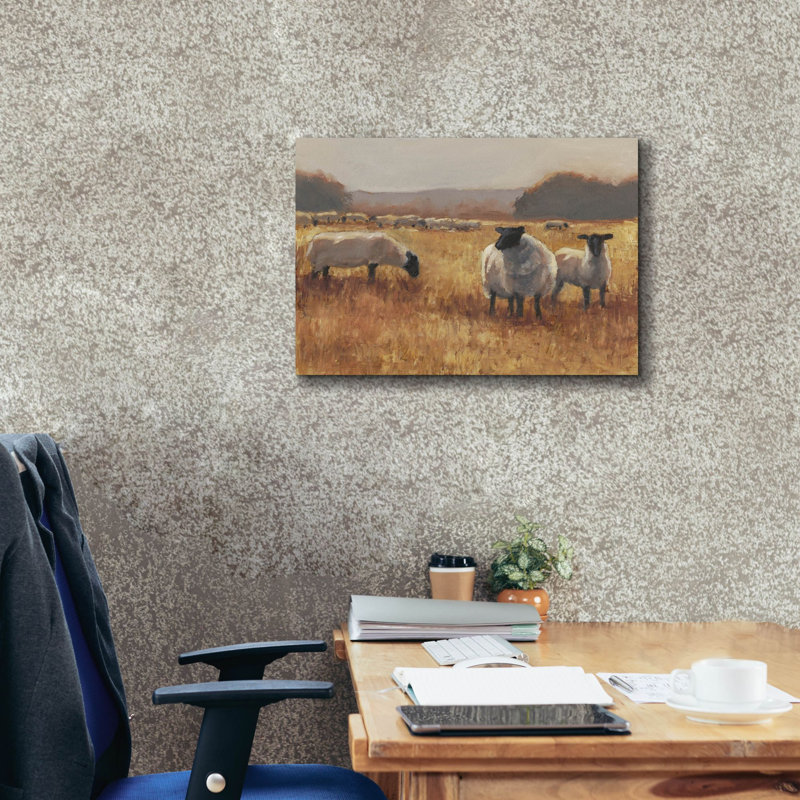  «Grazing At Sunset 2» par Ethan Harper, art mural sur toile, 26 po x 18 po
