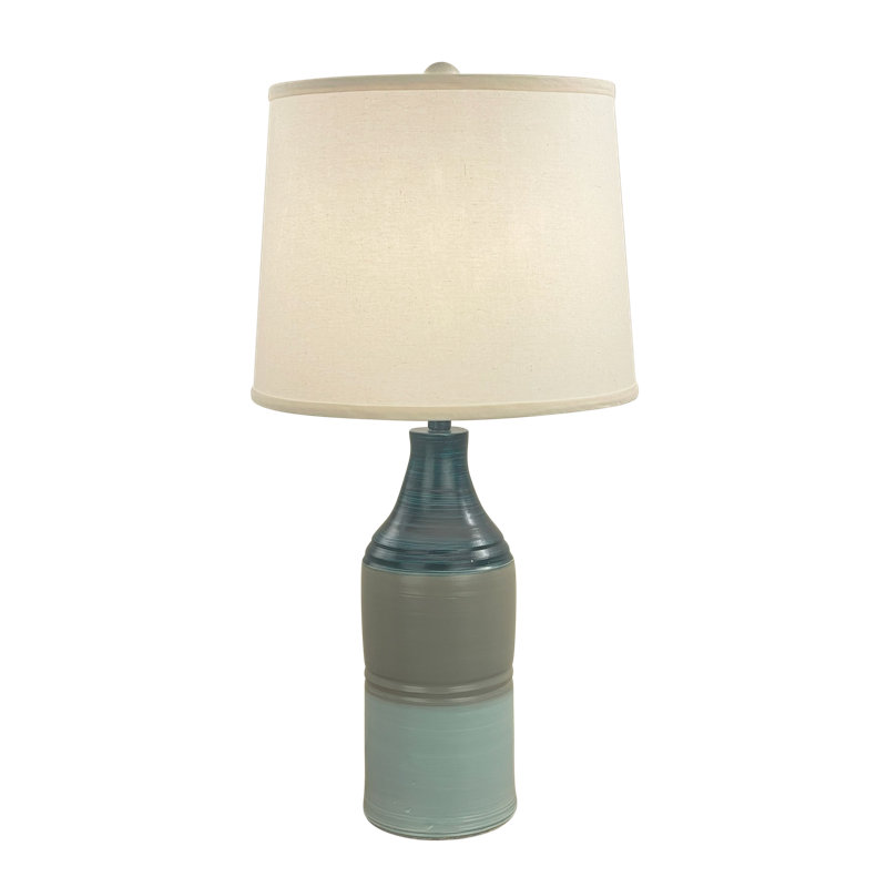 Lampe de table Deundrea, Bleu marine / gris / bleu sarcelle
