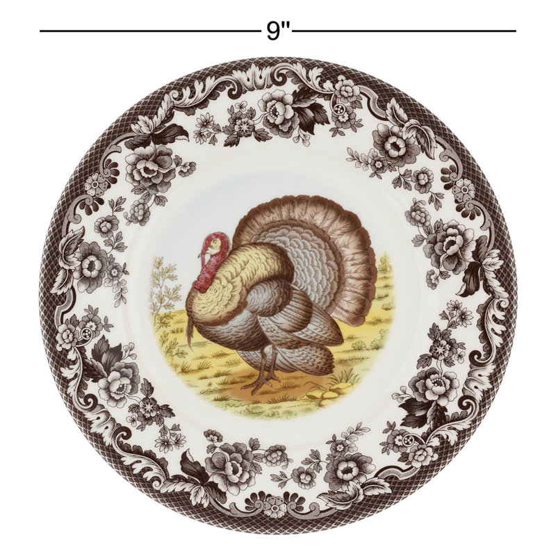 Spode Woodland Turkey Luncheon Plate 9" Turkey