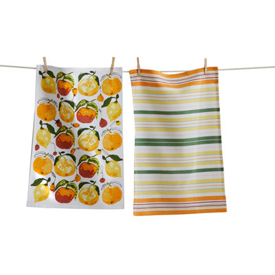Citrus Fruit Dishtowel Set  Kitchen Towels for Everyday Use, Machine Washable, MultiColor Kitchen Textiles