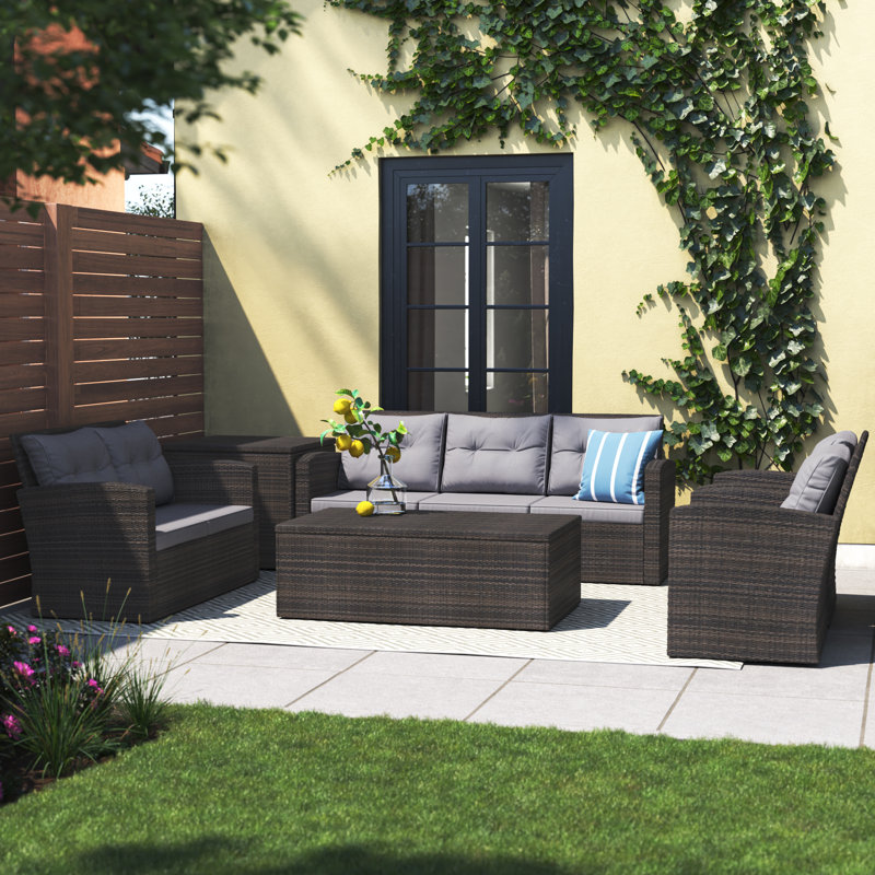 7 - Person Patio Conversation Set with Cushions