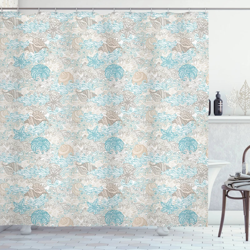 Shower Curtain with Hooks Included, 70" H x 69" W