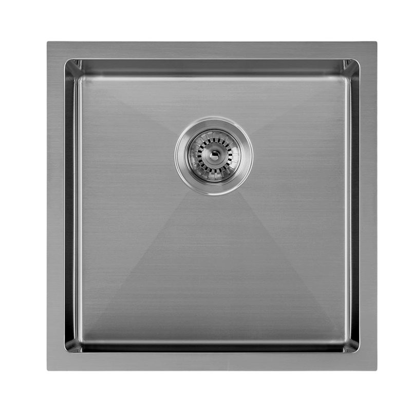 Noah Plus 18" L x 18" W Undermount Kitchen Sink with Sink Grid and Basket Strainer, Gunmetal