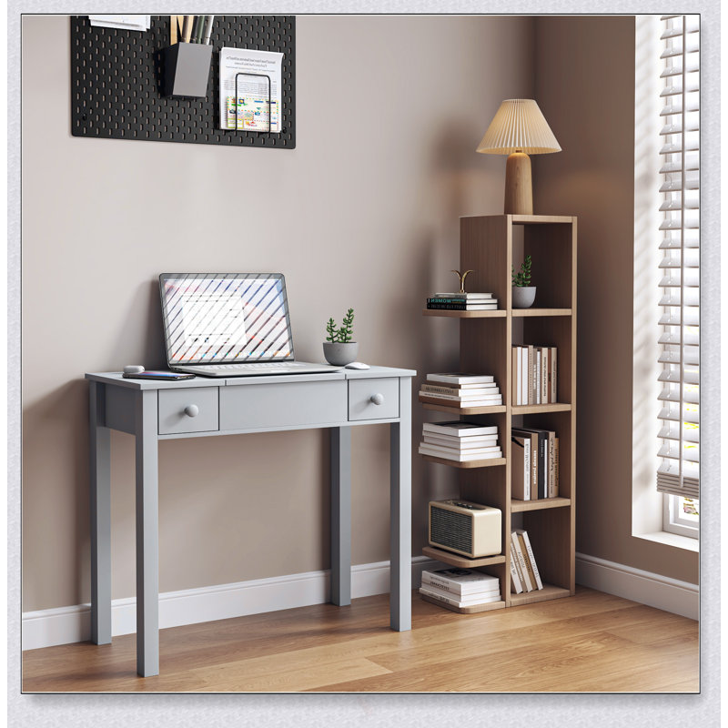 Bureau de coiffeuse multifonctionnel avec éclairage réglable à 3 niveaux, miroir rabattable et rangement pour une utilisation compacte à la maison ou au bureau
