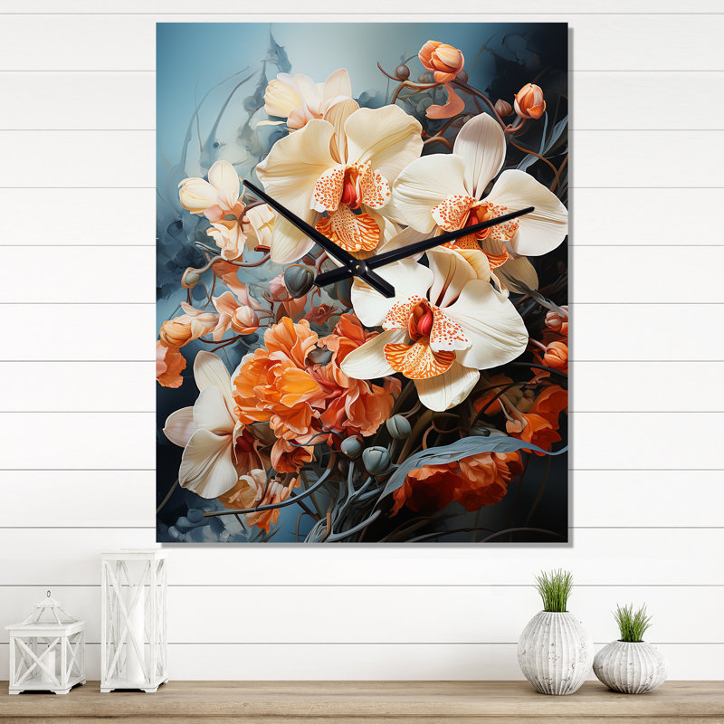 Corderro - Orchids Wall Clock Oversized, Medium