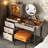  47'' High-quality Makeup Vanity Set,Power Outlet, Glass Top,Very easy to assemble,Includes makeup stool-1394697414